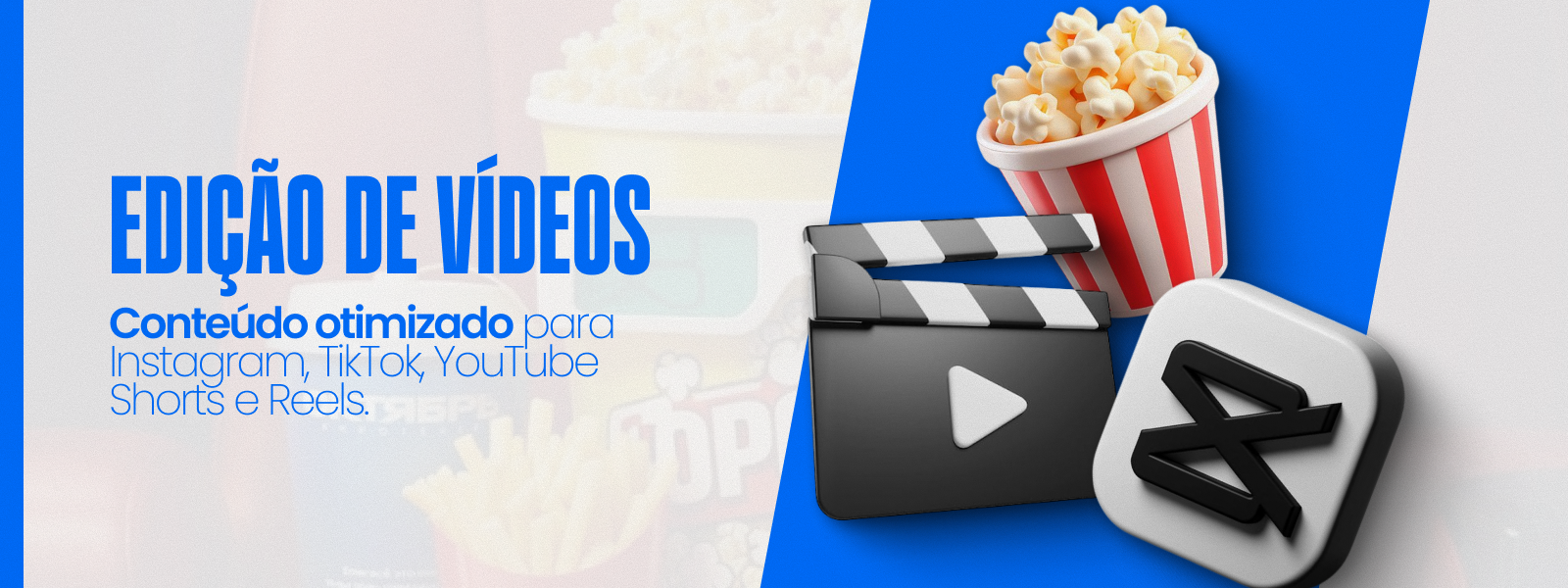 Arte de apresentação do serviço de Edição de vídeos