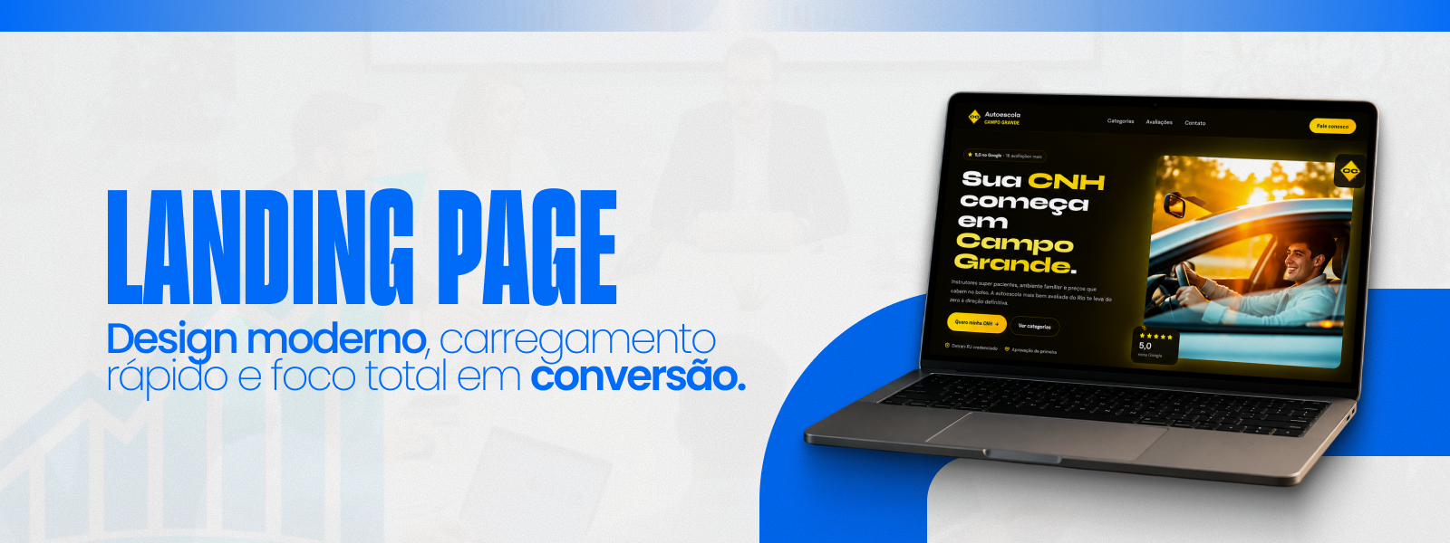 Arte de apresentação do serviço de Landing pages